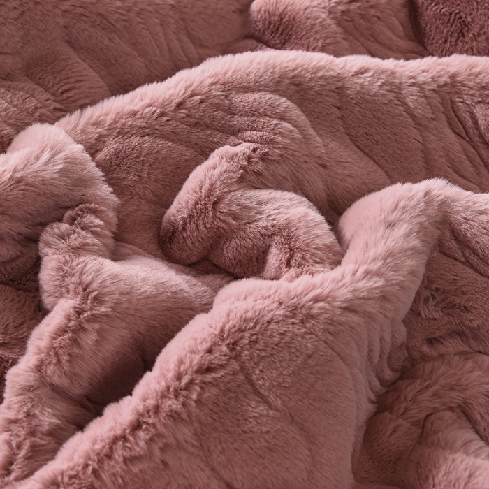 91家纺网 家纺一手货源 找家纺 尚品绵羊 2025新款裘皮毛毯 海棠粉