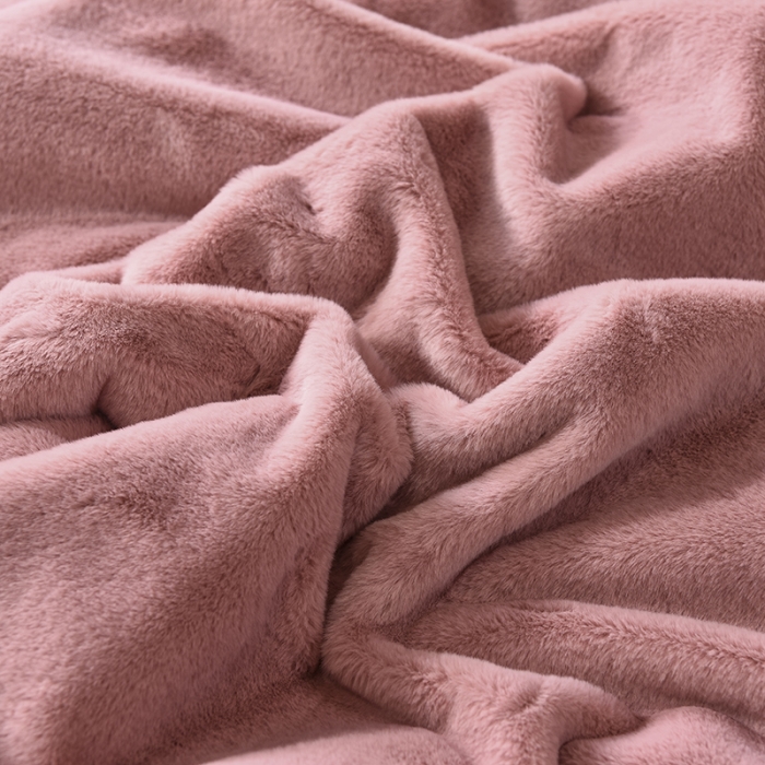 91家纺网 家纺一手货源 找家纺 尚品绵羊 2025新款裘皮毛毯 海棠粉