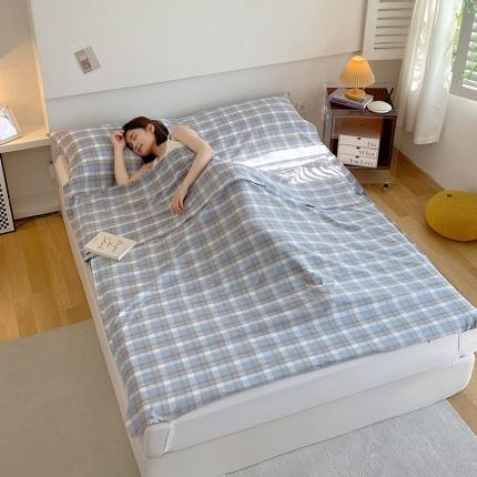 91家纺网 家纺一手货源 找家纺 (总) 春皖 2023新款色织水洗棉睡袋-风格1