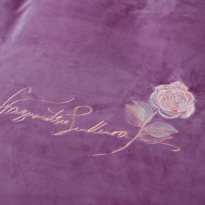 91家纺网 家纺一手货源 找家纺 绣女坊 2024新款韩版花边绣花牛奶绒四件套 浪漫紫