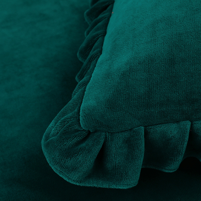 91家纺网 家纺一手货源 找家纺 绣女坊 2024新款韩版花边绣花牛奶绒四件套 绿色