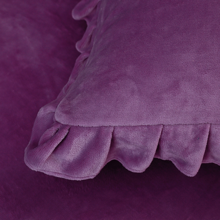 91家纺网 家纺一手货源 找家纺 绣女坊 2024新款韩版花边绣花牛奶绒四件套 浪漫紫