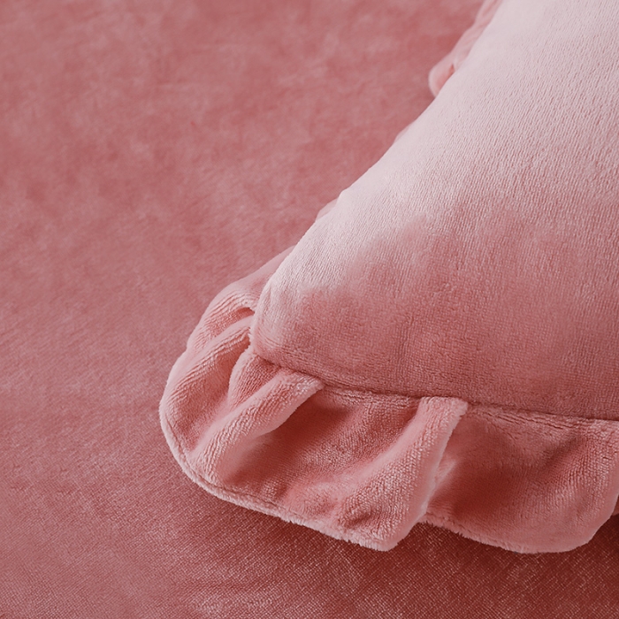 91家纺网 家纺一手货源 找家纺 绣女坊 2024新款韩版花边绣花牛奶绒四件套 玉色