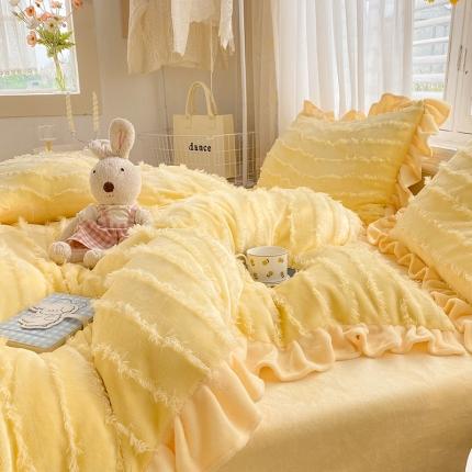 91家纺网 家纺一手货源 找家纺 （总）丝印良品 2023新款高端牛奶绒提花四件套