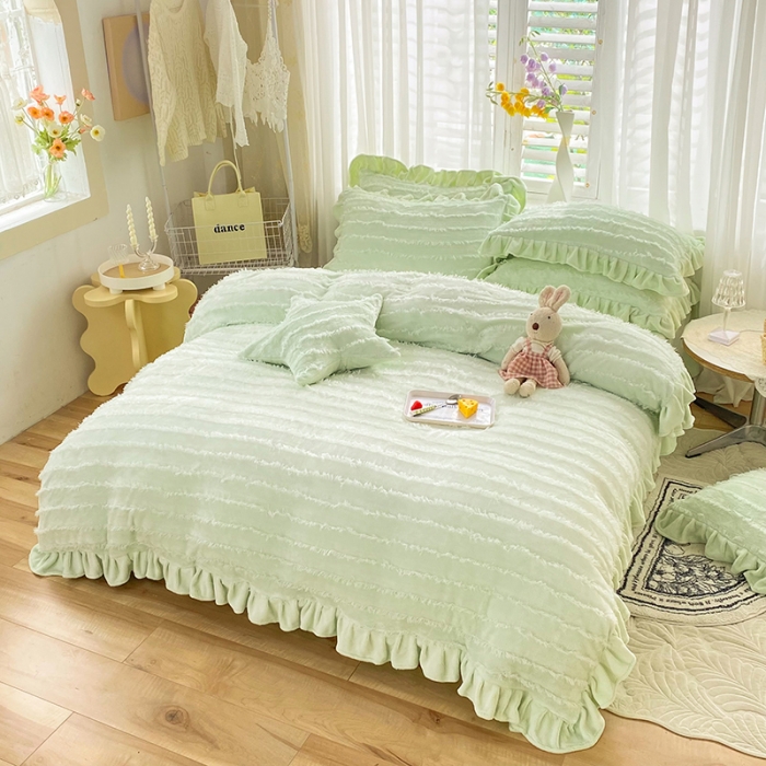 91家纺网 家纺一手货源 找家纺 （总）欧冠 2023新款高端牛奶绒提花四件套