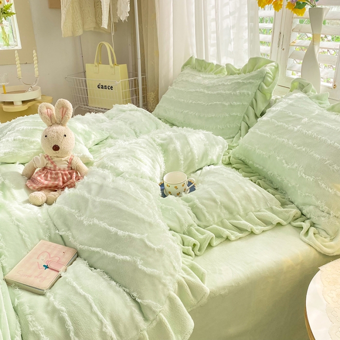 91家纺网 家纺一手货源 找家纺 （总）绒世界 2024新款高端牛奶绒提花四件套