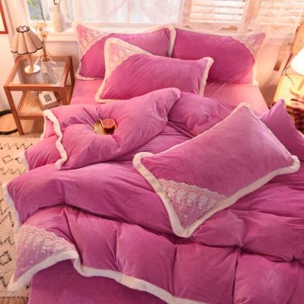 91家纺网 家纺一手货源 找家纺 （总）绒世界 2024新款韩版公主牛奶绒四件套