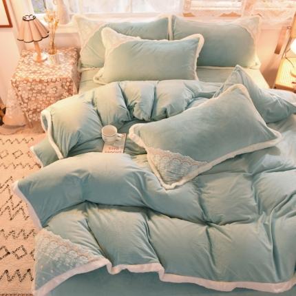 91家纺网 家纺一手货源 找家纺 （总）欧冠 2023新款韩版公主牛奶绒四件套