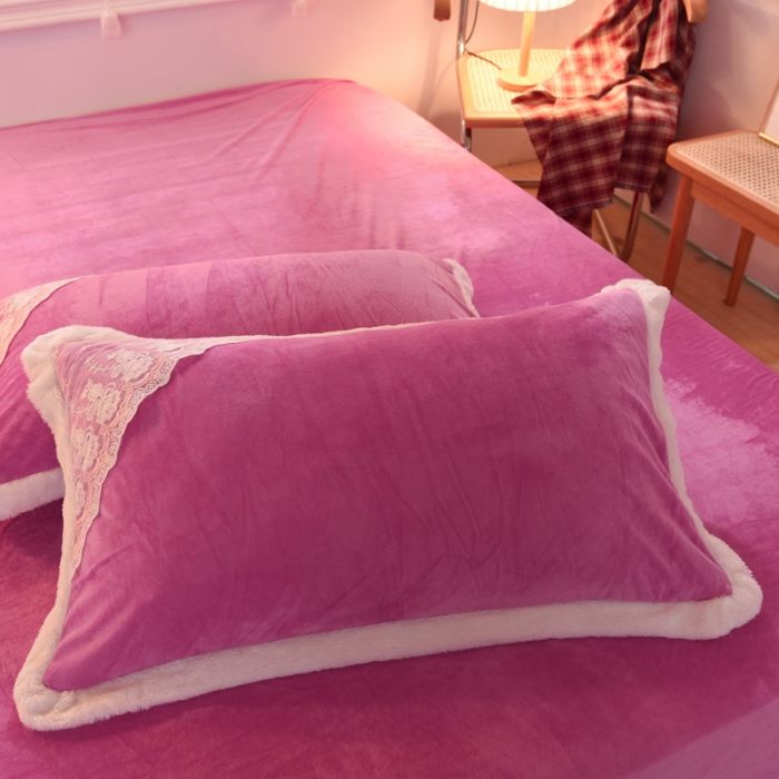 91家纺网 家纺一手货源 找家纺 欧冠 2023新款韩版公主牛奶绒四件套 姹紫