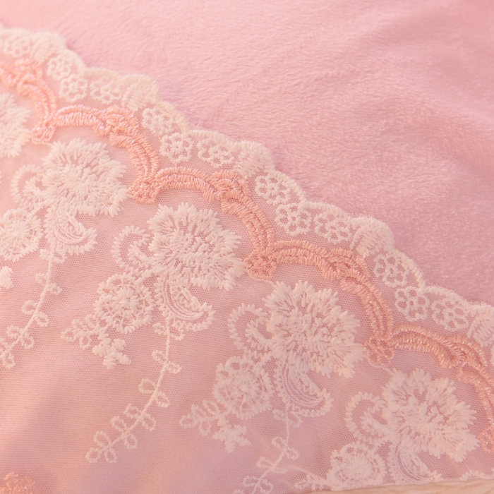 91家纺网 家纺一手货源 找家纺 欧冠 2023新款韩版公主牛奶绒四件套 浅粉