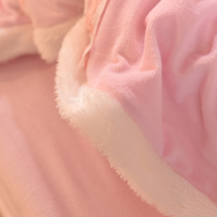 91家纺网 家纺一手货源 找家纺 欧冠 2023新款韩版公主牛奶绒四件套 浅粉