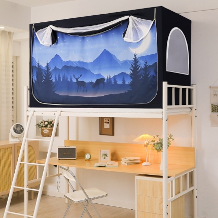 91家纺网 家纺一手货源 找家纺 迪凡保罗蚊帐C15四开门数码印花强遮光上下铺学生蚊帐