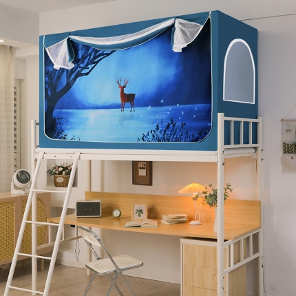 91家纺网 家纺一手货源 找家纺 迪凡保罗蚊帐C15四开门数码印花强遮光上下铺学生蚊帐