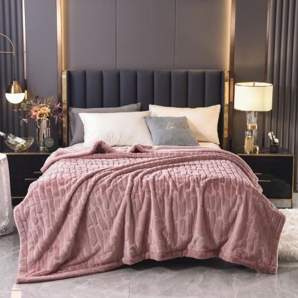 91家纺网 家纺一手货源 找家纺 总尚品绵羊 2025新款高端兔毛绒婚庆拉舍尔毛毯双层加厚仿皮草毛毯盖毯