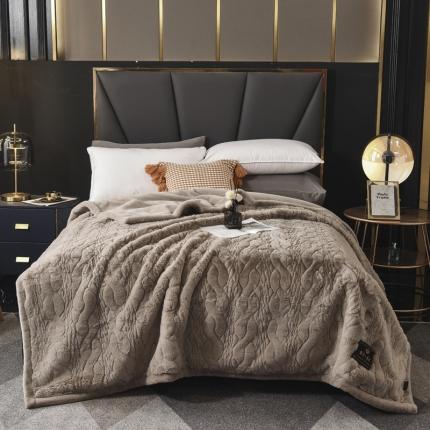 91家纺网 家纺一手货源 找家纺 总尚品绵羊 2025新款高端兔毛绒婚庆拉舍尔毛毯双层加厚仿皮草毛毯盖毯