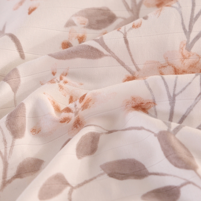 91家纺网 家纺一手货源 找家纺 梦莱斯 2023新款有氧提花双层纱四件套 曼叶桔