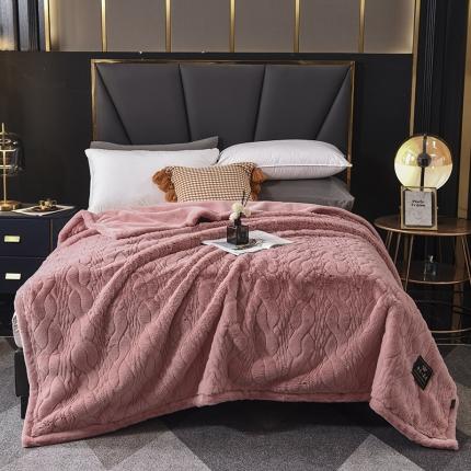 91家纺网 家纺一手货源 找家纺 尚品绵羊 2025秋冬新款双层加云毯毛毯直播爆款毯子 裘皮毯-海棠粉