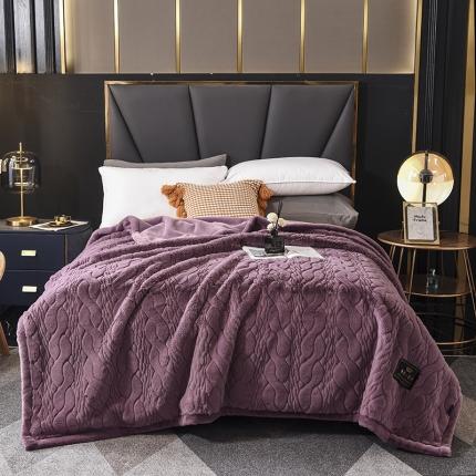 91家纺网 家纺一手货源 找家纺 尚品绵羊 2025秋冬新款双层加云毯毛毯直播爆款毯子 裘皮毯-香芋紫