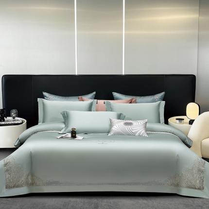 91家纺网 家纺一手货源 找家纺 （总）诗黛尔 2023秋冬新款长绒棉刺绣四件套-赫本系列