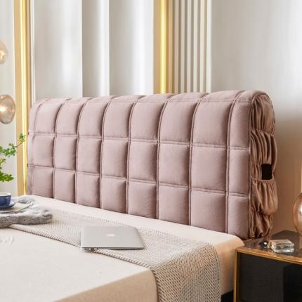 91家纺网 家纺一手货源 找家纺 （总）情恒 2025新款立体防撞加厚床头罩大靠背靠垫-幸运格