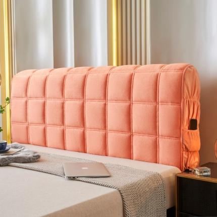 91家纺网 家纺一手货源 找家纺 （总）情恒 2025新款立体防撞加厚床头罩大靠背靠垫-幸运格