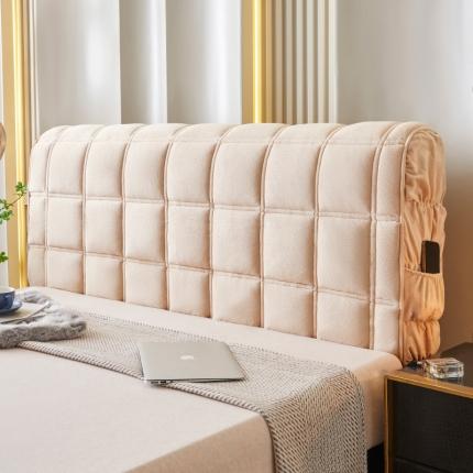 91家纺网 家纺一手货源 找家纺 （总）情恒 2025新款立体防撞加厚床头罩大靠背靠垫-幸运格