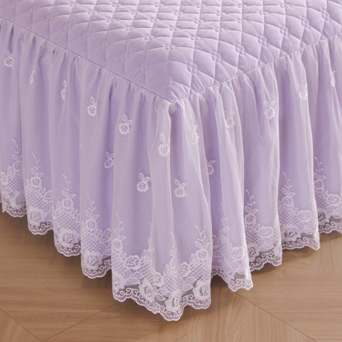 91家纺网 家纺一手货源 找家纺 （总）情恒 2025新款蒙娜四季款A类云锦棉床裙三件套