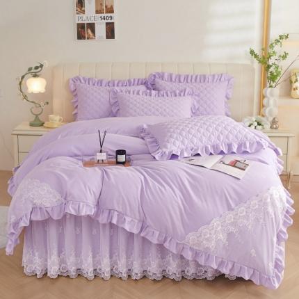 91家纺网 家纺一手货源 找家纺 （总）情恒 2025新款蒙娜四季款A类云锦棉床裙四件套