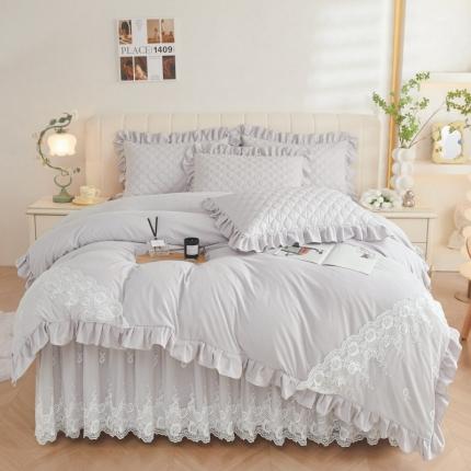 91家纺网 家纺一手货源 找家纺 （总）情恒 2025新款蒙娜四季款A类云锦棉床裙四件套