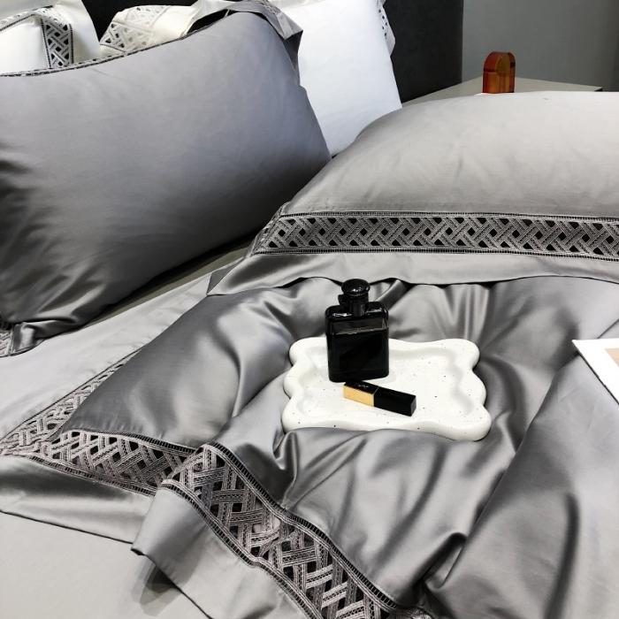 91家纺网 家纺一手货源 找家纺 黑白森林秋冬新品 140支四件套海岛棉全棉纯棉-极光系列