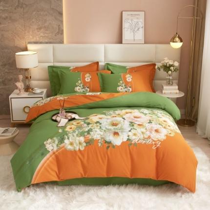 91家纺网 家纺一手货源 找家纺 （总）名佰蕙 2023新款生态全棉大版磨毛四件套