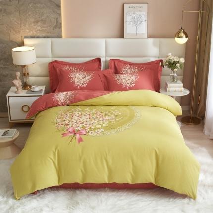 91家纺网 家纺一手货源 找家纺 （总）名佰蕙 2023新款生态全棉大版磨毛四件套