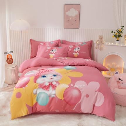 91家纺网 家纺一手货源 找家纺 （总）名佰蕙 2023新款生态全棉大版磨毛四件套