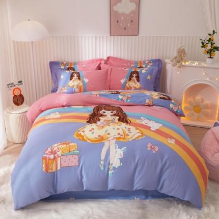 91家纺网 家纺一手货源 找家纺 （总）名佰蕙 2023新款生态全棉大版磨毛四件套