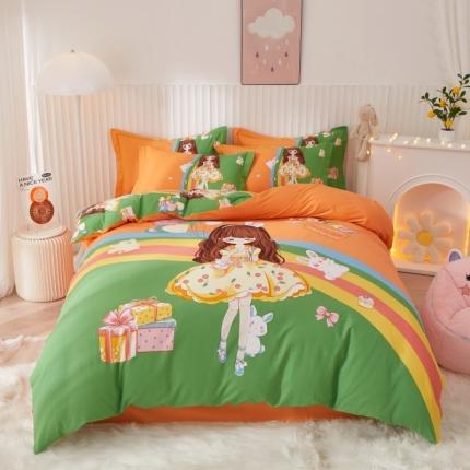 91家纺网 家纺一手货源 找家纺 （总）名佰蕙 2023新款生态全棉大版磨毛四件套