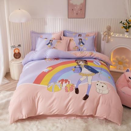 91家纺网 家纺一手货源 找家纺 （总）名佰蕙 2023新款生态全棉大版磨毛四件套