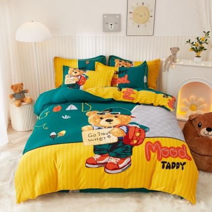 91家纺网 家纺一手货源 找家纺 （总）名佰蕙 2023新款生态全棉大版磨毛四件套