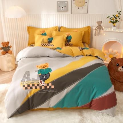 91家纺网 家纺一手货源 找家纺 （总）名佰蕙 2023新款生态全棉大版磨毛四件套