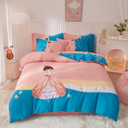 91家纺网 家纺一手货源 找家纺 （总）名佰蕙 2023新款生态全棉大版磨毛四件套