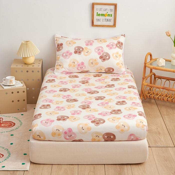 91家纺网 家纺一手货源 找家纺 ds生活馆 2025新款幼儿园学生60支贡缎长绒棉纯棉单床笠 可爱颂