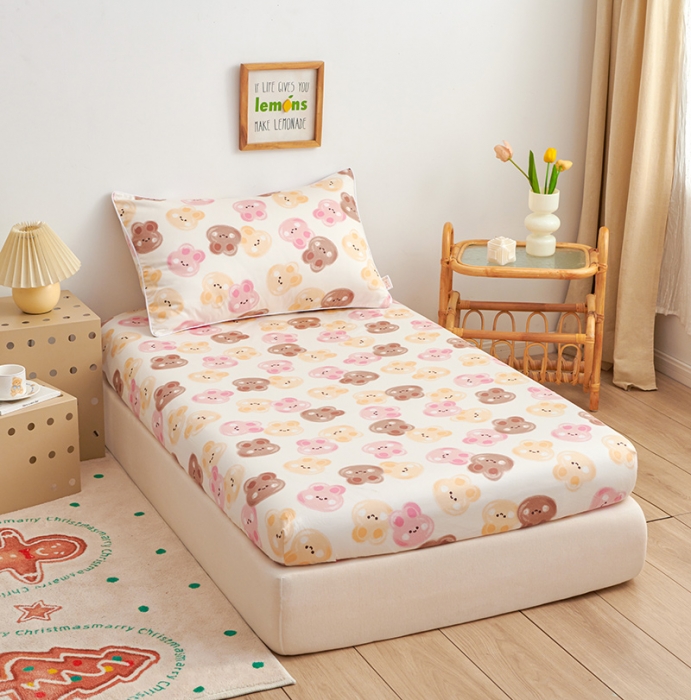 91家纺网 家纺一手货源 找家纺 ds生活馆 2025新款幼儿园学生60支贡缎长绒棉纯棉单床笠 可爱颂