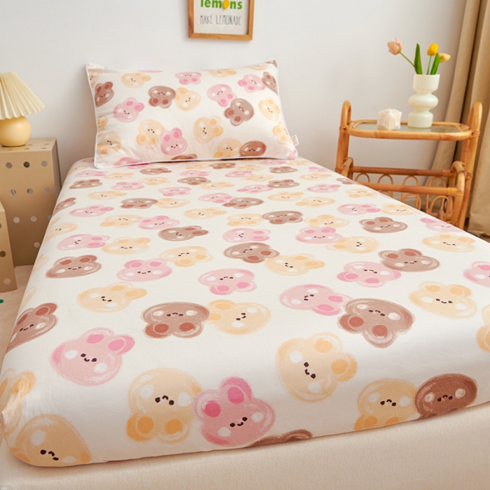 91家纺网 家纺一手货源 找家纺 ds生活馆 2025新款幼儿园学生60支贡缎长绒棉纯棉单床笠 可爱颂