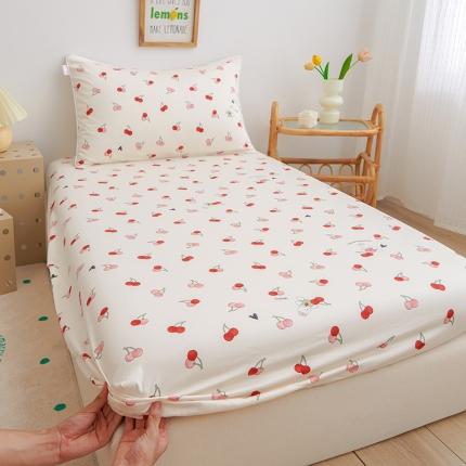 91家纺网 家纺一手货源 找家纺 ds生活馆 2025新款幼儿园学生60支贡缎长绒棉纯棉单床笠 樱桃日记