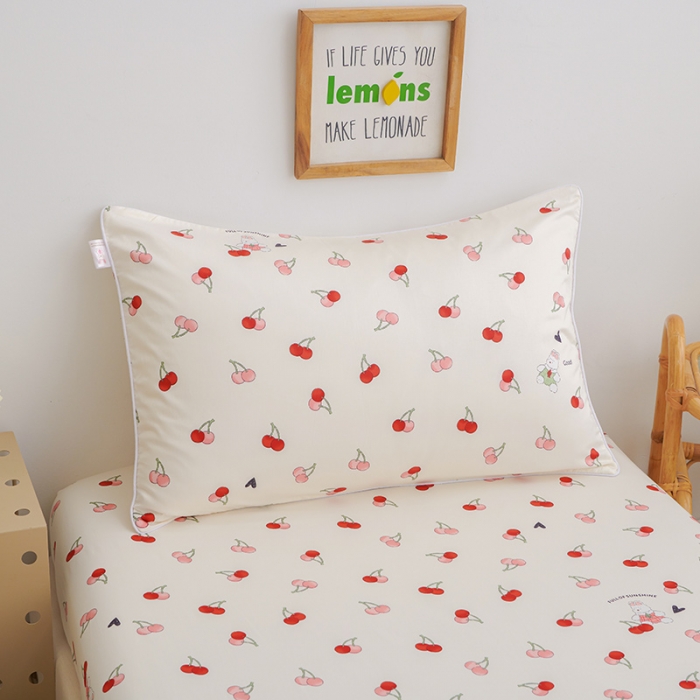 91家纺网 家纺一手货源 找家纺 ds生活馆 2025新款幼儿园学生60支贡缎长绒棉纯棉单床笠 樱桃日记