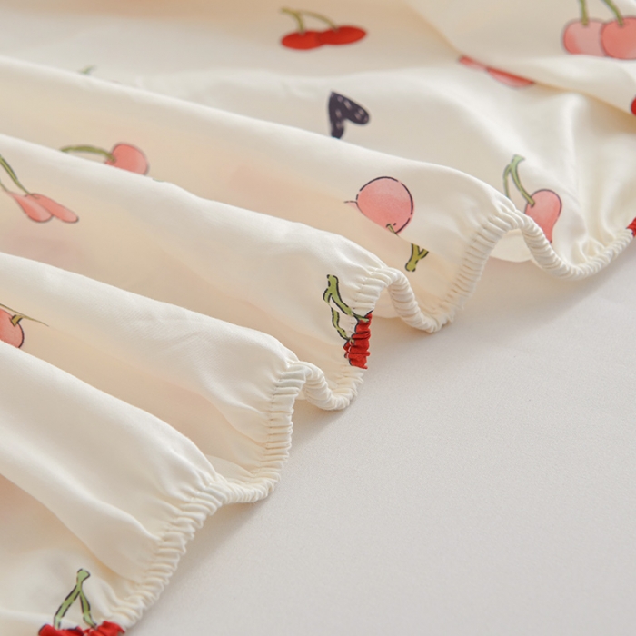 91家纺网 家纺一手货源 找家纺 ds生活馆 2025新款幼儿园学生60支贡缎长绒棉纯棉单床笠 樱桃日记