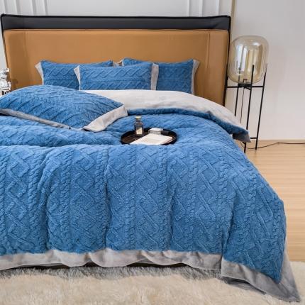 91家纺网 家纺一手货源 找家纺 （总）KA家纺 2025新款冬季花边款塔芙绒四件套