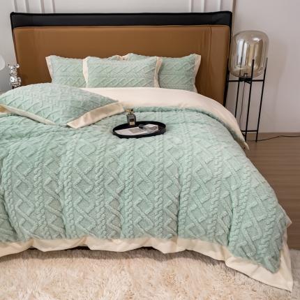 91家纺网 家纺一手货源 找家纺 （总）KA家纺 2025新款冬季花边款塔芙绒四件套