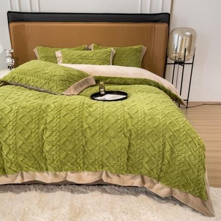 91家纺网 家纺一手货源 找家纺 （总）KA家纺 2025新款冬季花边款塔芙绒四件套