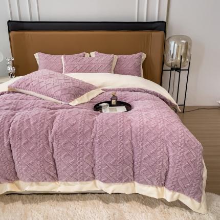 91家纺网 家纺一手货源 找家纺 （总）KA家纺 2025新款冬季花边款塔芙绒四件套