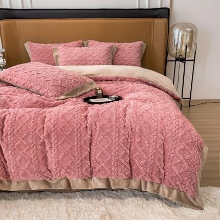 91家纺网 家纺一手货源 找家纺 （总）KA家纺 2025新款冬季花边款塔芙绒四件套